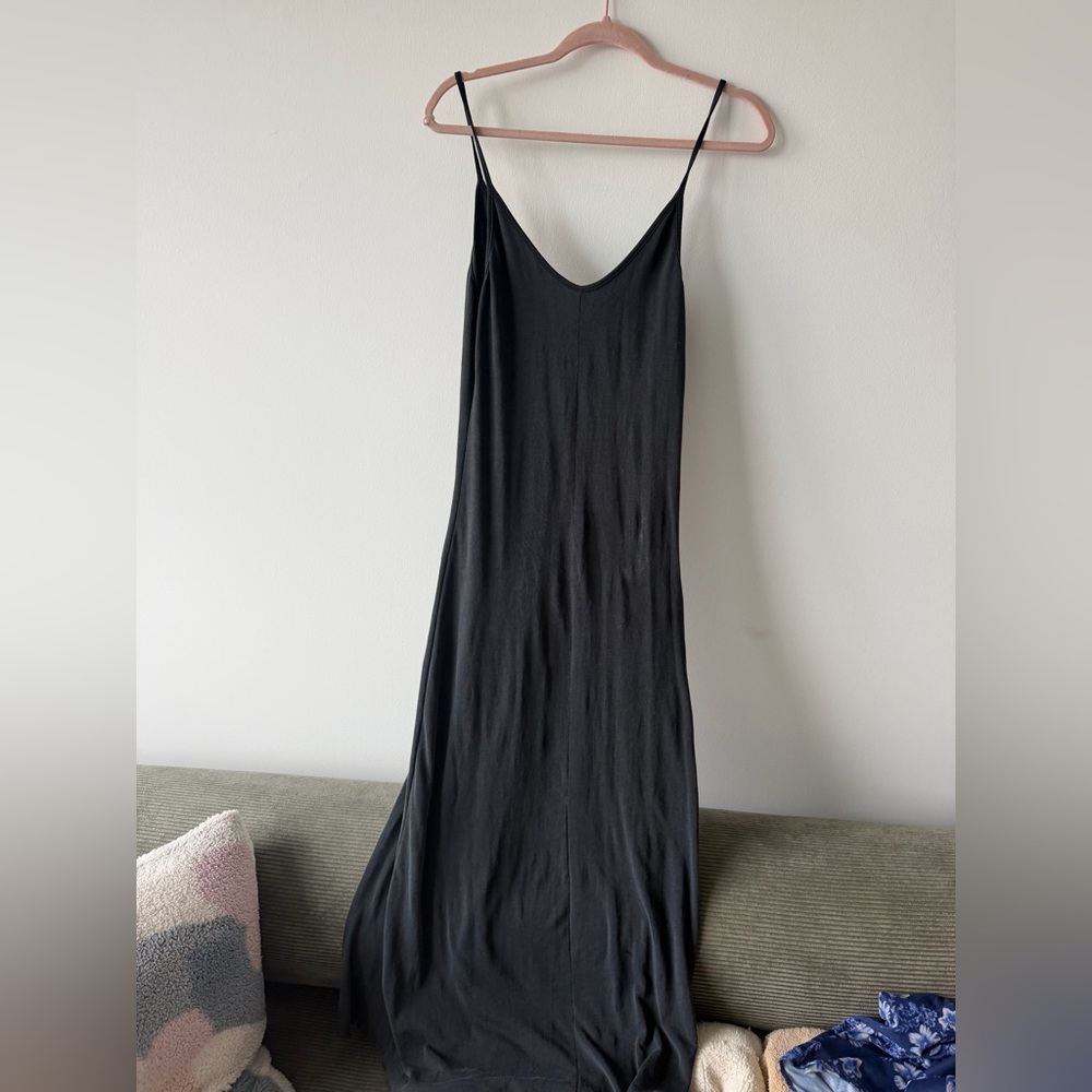 Black Slip Dress with Spaghetti Straps